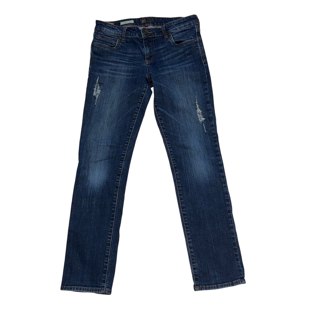 Kut From The Kloth Catherine Mid Rise Boyfriend Denim Jeans Womens 6 Dark Wash